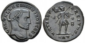 Maximinus II Caesar, 305-309. Folllis Antiochia circa 309, Æ 24mm., 5.94g. Laureate head r. Rev. Virtus advancing r., holding transverse spear, shield...