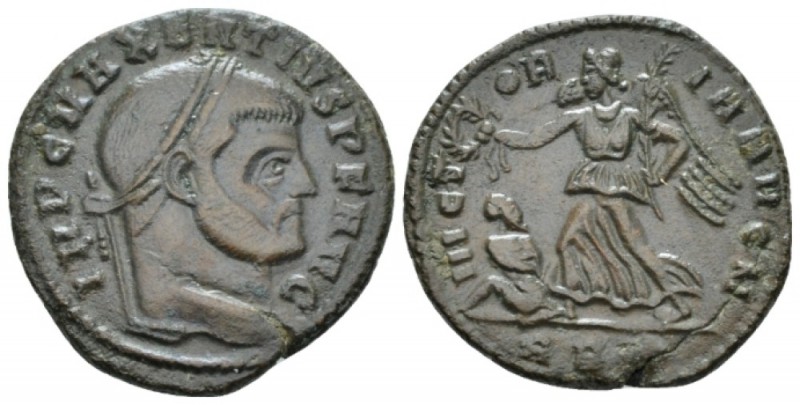 Maxentius, 306-312 Follis circa 310-312, Æ 24mm., 6.59g. Laureate head r. Rev. V...