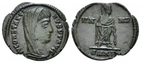 Constantine I, 307-337 Follis 347-348, Æ 16.5mm., 1.23g. D N CONSTANTINVS P F AVG Veiled head r. Rev. Constantine veiled, standing r.; in exergue, SMK...