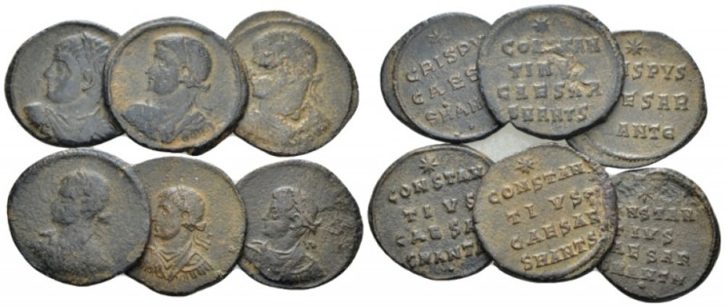 Crispus caesar, 317-326 Lot of 6 Folles. circa 318-326, Æ -mm., 13.39g. Lot of 6...