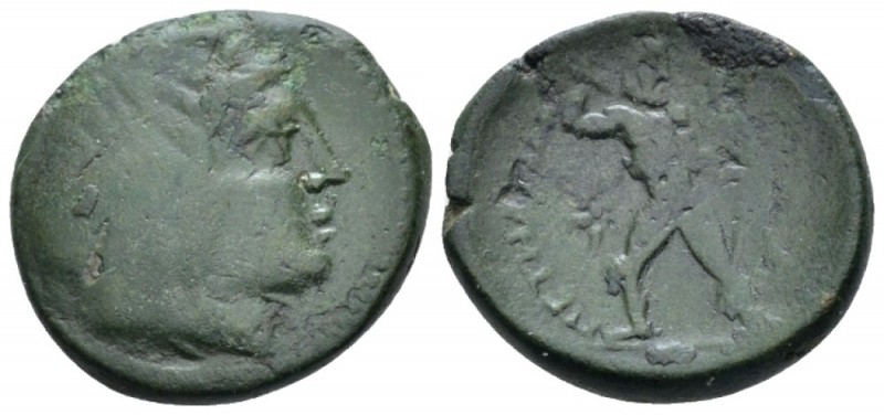 Bruttium, Petelia Bronze circa 216-211, Æ 22mm., 6.47g. Veiled head of Demeter r...