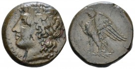 Sicily, Syracuse Bronze circa 287-278, Æ 24mm., 10.54g. , AE 24mm, 10.54g. Laureate head of Zeus Hellanios l. Rev. Eagle standing l. on thunderbolt. S...