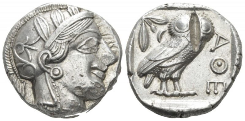 Attica, Athens Tetradrachm after 449, AR 23mm., 17.21g. Head of Athena r., weari...