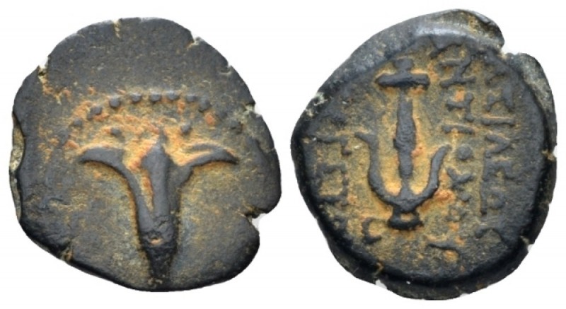 Judaea, Hasmonean Kingdom. Alexander Jannaeus, 103-76. Jerusalem Prutah circa 10...