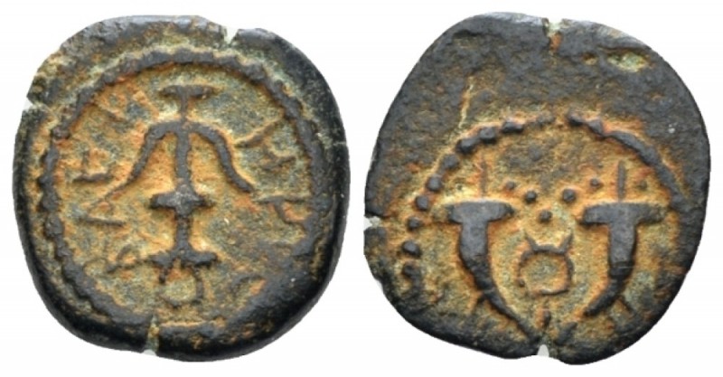 Judaea, Herod I (the Great), 40-4. Jerusalem Prutah circa 40-4, Æ 13.9mm., 1.61g...