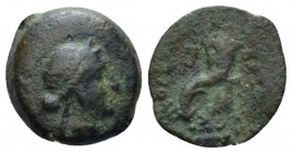 The Ptolemies, Ptolemy IV, 222-204. uncertain mint in Cyprus Ptolemy IV, 222-204. circa 222-205/4 BC, Æ 13mm., 1.48g. Diademed head of Arsinoe III r. ...