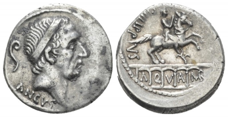 L. Marcius Philippus. Denarius circa 56, AR 17mm., 4.05g. Diademed head of Ancus...