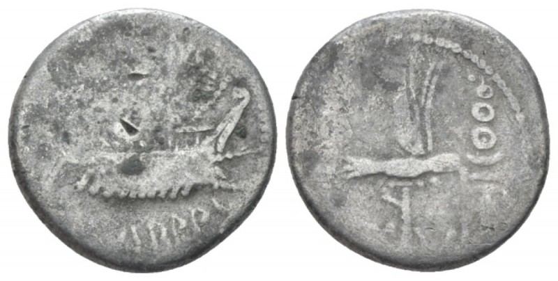 Marcus Antonius. Denarius mint moving with M. Antony 32-31, AR 16.5mm., 3.08g. A...