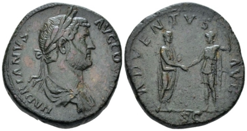 Hadrian, 117-138 Sestertius circa 133-135, Æ 32mm., 25.86g. Laureate, draped and...