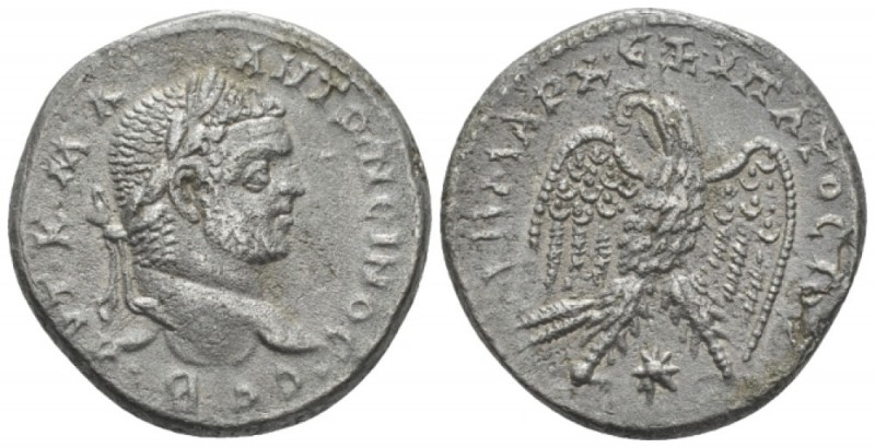 Caracalla, 198-217 Tetradrachm Laodicea ad Mare circa 215-217, AR 25mm., 13.41g....