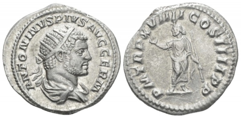 Caracalla, 198-217 Antoninianus circa 216, AR 23.4mm., 5.14g. Radiate, draped bu...