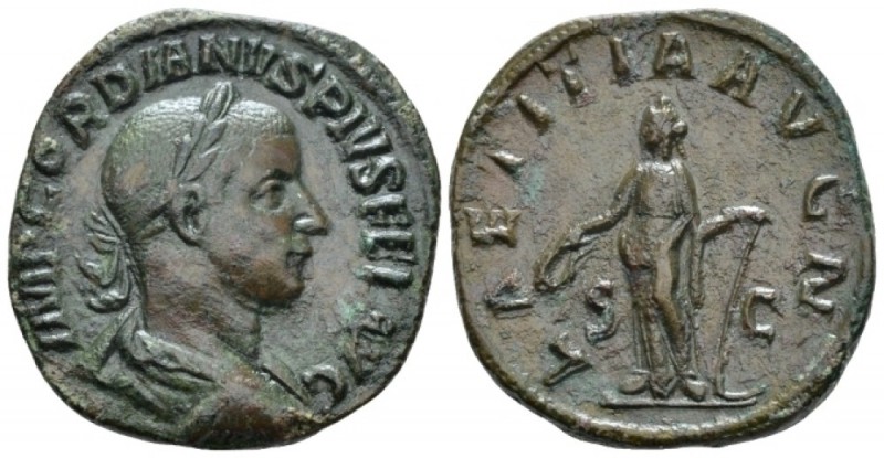 Gordian III, 238-244 Sestertius circa 241-243, Æ 29mm., 16.81g. Laureate, draped...