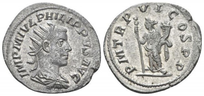 Philip II, 247-249 Antoninianus Antiochia circa 249, AR 24.3mm., 4.61g. Radiate,...