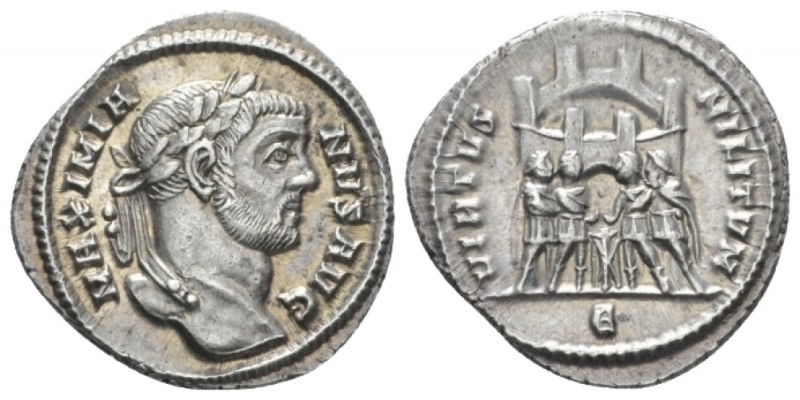 Maximianus Herculius, first reign 286-305 Argenteus circa 295-297, AR 18.7mm., 2...