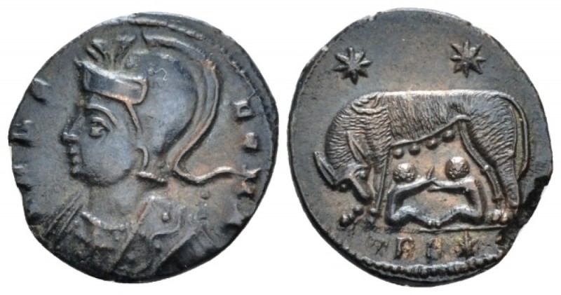 Constantine I, 307-337 Follis Treviri circa 332-333, Æ 17mm., 2.21g. Helmeted an...