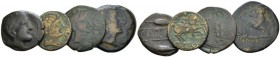 Hispania, Oset Lot of 4 bronzes II-I cent., Æ -mm., 33.54g. Lot of 4 bronzes, inculding Oset, Carmo, Sekaisa, Florentia.

About Very Fine.