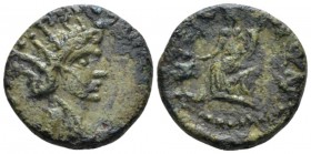 Sicily, Entella Bronze Mid-late I cent. BC, Æ 22mm., 7.38g. Radiate and draped bust of Helios r. Rev. Tyche seated l., holding cornucopiae. Campana 21...