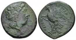Sicily, Syracuse Bronze circa 287-278, Æ 24mm., 8.46g. Sicily, , Æ 24mm, 8.46g. Laureate head of Apollo r. Rev. Eagle standing l. on thunderbolt. Calc...