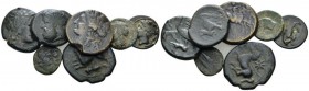 Sicily, Syracuse Lot of 7 bronzes IV-II cent, Æ -mm., 40.84g. Lot of 7 bronzes, inculding: Syracuse (2), Tauromenion, Kainon, Agrigentum (2), Catania....
