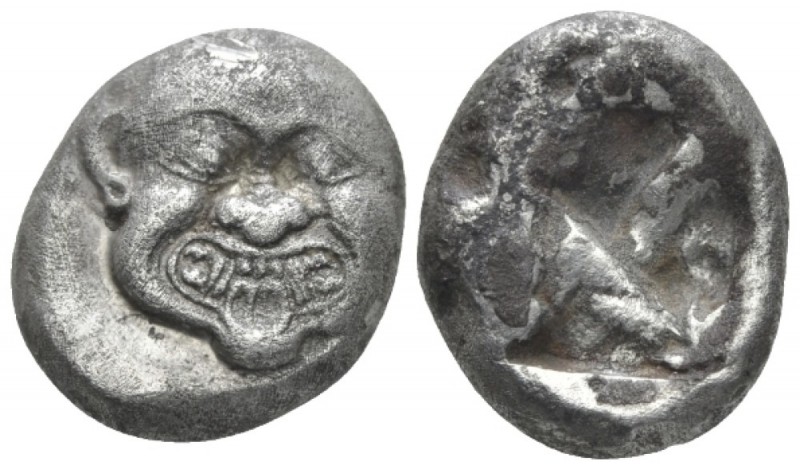 Macedonia, Neapolis Stater circa 500, AR 17mm., 9.43g. Head of a gorgon facing, ...