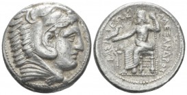 Kingdom of Macedon, Philip III Arridaeus, 323-317 Amphipolis Tetradrachm circa 323-320, AR 25mm., 17.13g. Head of Heracles r., wearing lion-skin headd...