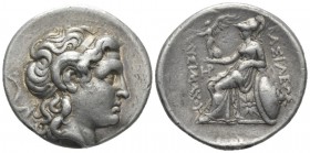 Kingdom of Thrace, Lysimachus 323 – 281 a Lampsacus Tetradrachm circa 297-281, AR 29.5mm., 17.03g. Diademed head of deified Alexander r., with the hor...