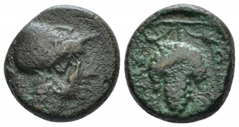 Locris, Locri Opuntii Bronze II cent. BC, Æ 22mm., 4.73g. Helmeted head of Athen...