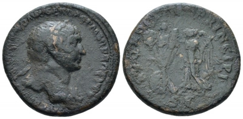 Trajan, 98-117 As circa 104-107, Æ 28mm., 11.54g. Laureate bust r., slight drape...