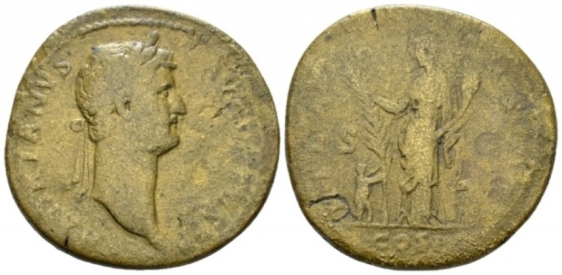 Hadrian, 117-138 Sestertius circa 134-138, Æ 34mm., 23.08g. Laureate head r. Rev...