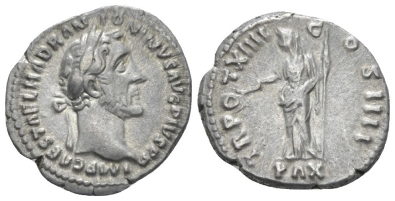 Antoninus Pius, 138-161 Denarius circa 151-152, AR 18.7mm., 3.52g. Laureate head...