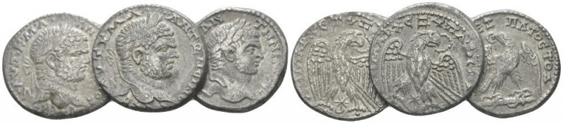 Caracalla, 198-217 Lot of 3 Tetradrachms circa 215-217, AR -mm., 40.44g. Lot of ...