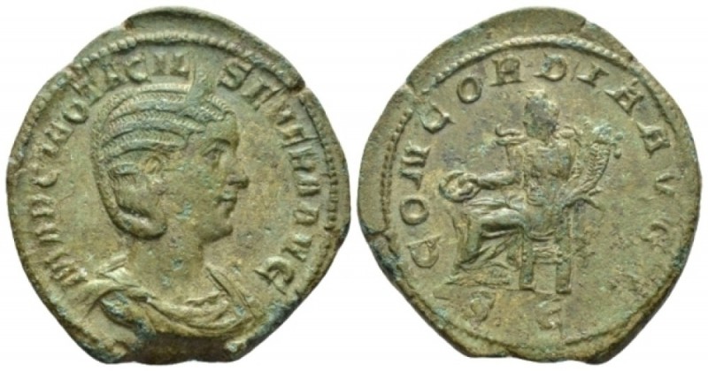 Otacilia Severa, wife of Philip I Sestertius circa 244-249, Æ 30mm., 16.07g. Dia...