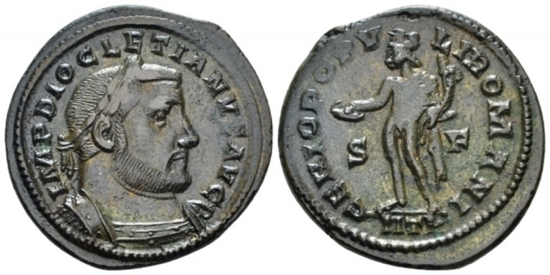 Diocletian, 284-305 Follis Treviri circa 302-303, Æ 29mm., 10.63g. Laureate and ...