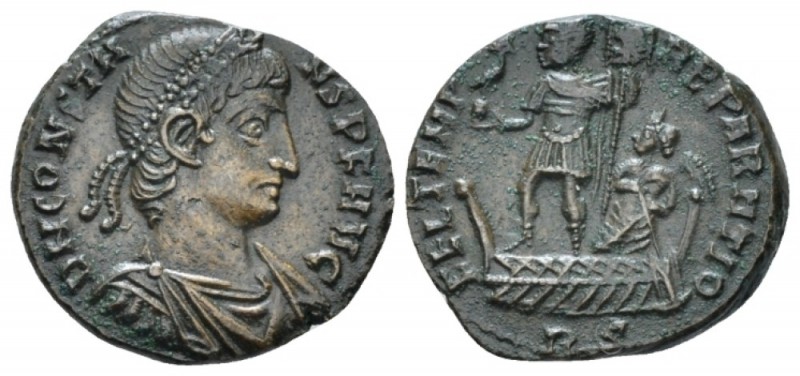 Constans, 337-350 Æ3 circa 348-350, Æ 16mm., 2.61g. Laureate, draped and cuirass...