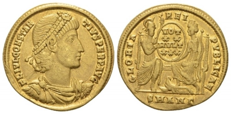 Constantius II, 337-361 Solidus Antiochia circa 347-355, AV 21.2mm., 4.36g. FL I...