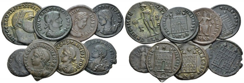 Constantius II, 337-361 Lot of 8 Folles IV cent., Æ -mm., 25.71g. Lot of 8 Folle...