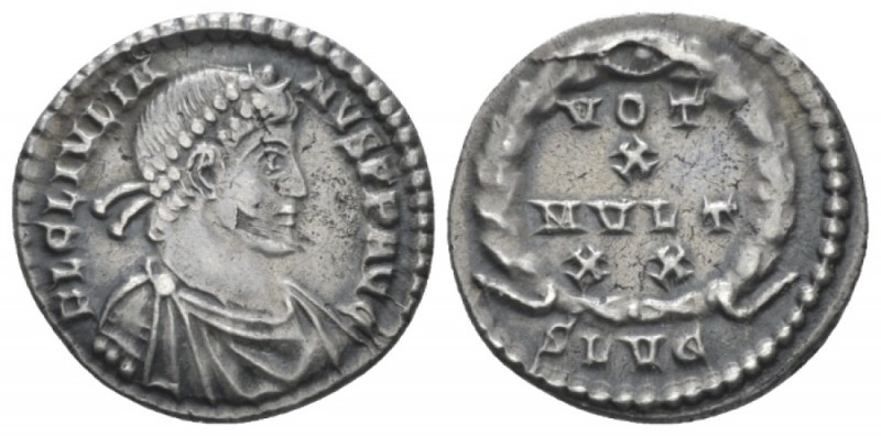 Julian II, 360-363 Reduced siliqua Lugdunum circa 360-363, AR 18mm., 2.16g. Pear...