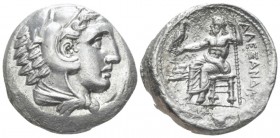 Kingdom of Macedon, Alexander III, 336-323. Amphipolis Tetradrachm circa 332-326 BC, AR 25.70 mm., 16.97 g.
Head of Heracles r., wearing lion skin. R...