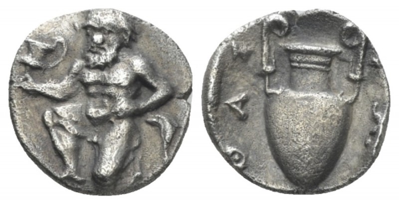 Island of Thrace, Thasos Trihemiobol circa 404-340, AR 11.00 mm., 0.86 g.
Satyr...