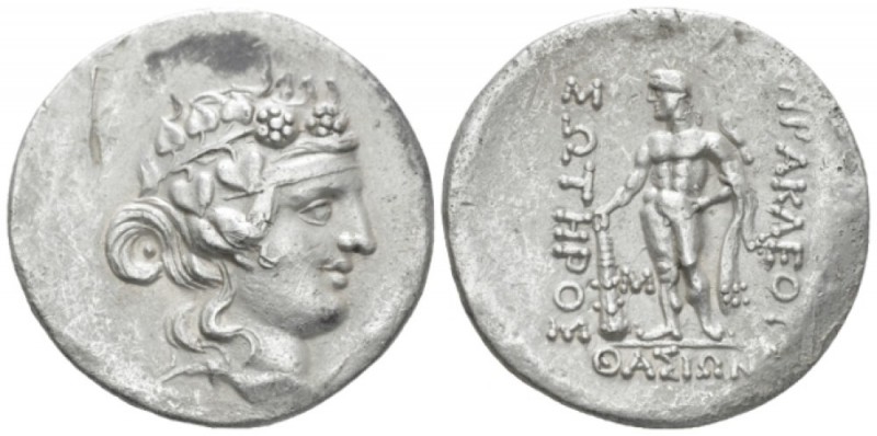 Island of Thrace, Thasos Tetradrachm circa 140-110 BC, AR 31.30 mm., 16.73 g.
W...