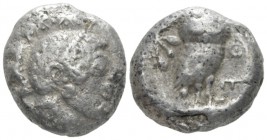 Attica, Athens Tetradrachm circa 500-485, AR 20.50 mm., 17.32 g.
Head of Athena r., wearing crested Attic helmet. Rev. ΑΘΕ Owl standing facing, head ...