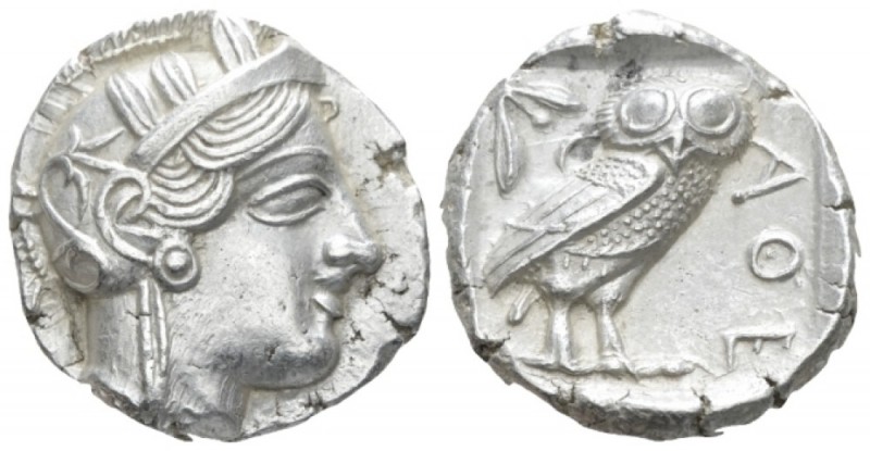 Attica, Athens Tetradrachm circa 450, AR 24.40 mm., 17.17 g.
Head of Athena r.,...