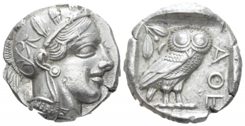 Attica, Athens Tetradrachm circa 450, AR 23.60 mm., 17.16 g.
Head of Athena r.,...