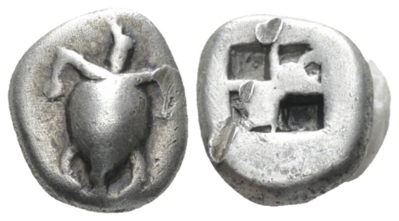 Aegina, Aegina Hemidrachm circa 510-485, AR 11.00 mm., 2.81 g.
Sea turtle seen ...