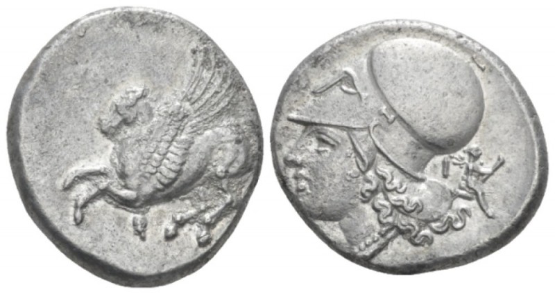 Corinthia, Corinth Stater circa 345-307,, AR 20.00 mm., 8.27 g.
Pegasos flying ...