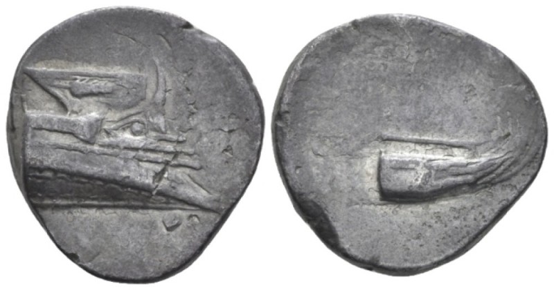 Lycia, Phaselis Stater IV cent., AR 21.00 mm., 9.76 g.
Prow of galley r., fight...