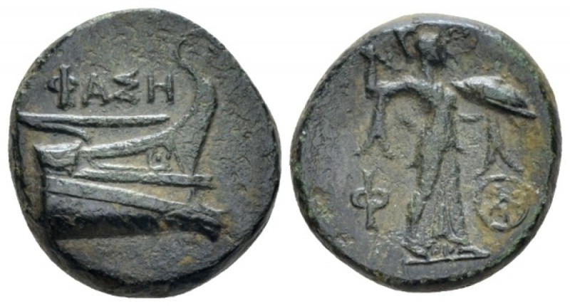 Lycia, Phaselis Bronze circa 221/0-190, Æ 16.70 mm., 5.57 g.
Prow of galley r. ...