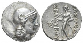 The Seleucid Kings, Seleucus II, 246-226 Antiochia Drachm circa 246/226, AR 18.00 mm., 4.22 g.
Head of Athena r., wearing crested Attic helmet. Rev. ...
