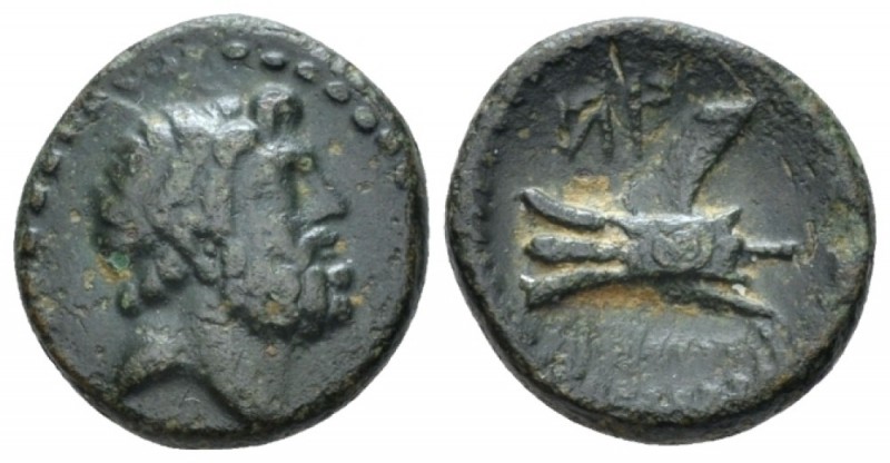 Phoenicia, Aradus Bronze circa 165-164, Æ 15.40 mm., 3.50 g.
Head of Zeus r. Re...