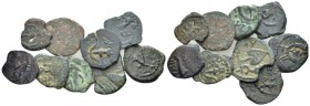 Judaea, Agrippa I, 37-43 Jerusalem Lot of 9 Prutha I cent., Æ , 9.69 g.
Lot of 9 Prutha, including Agrippa I, 37-43 etc

About Very Fine.

From t...